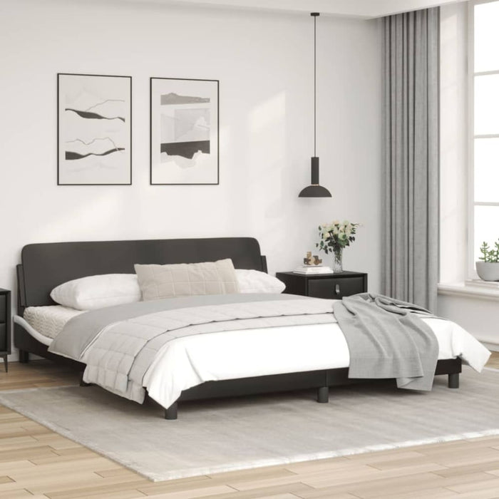 King Size Bed Frame With Headboard Black And White 183x203