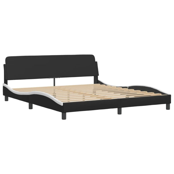King Size Bed Frame With Headboard Black And White 183x203