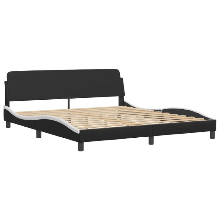 King Size Bed Frame With Headboard Black And White 183x203