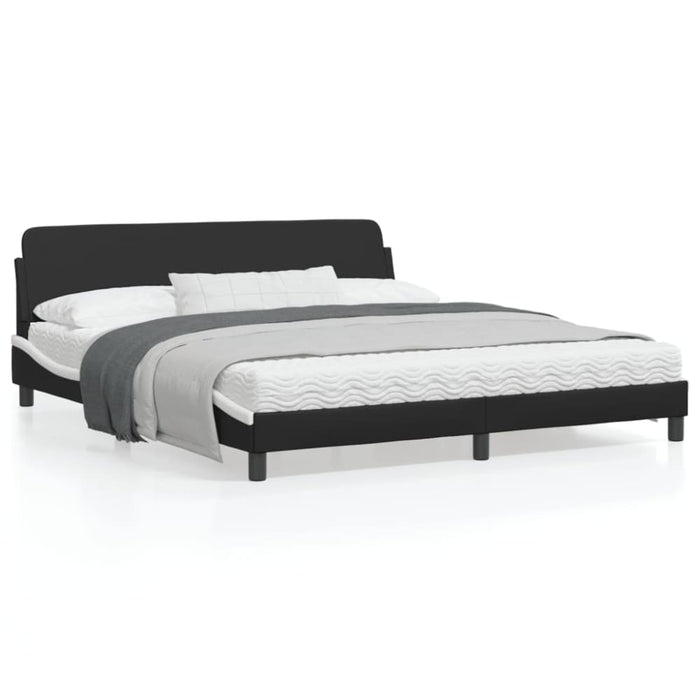 King Size Bed Frame With Headboard Black And White 183x203