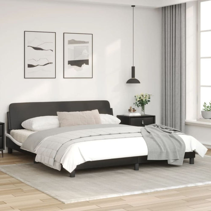 King Size Bed Frame With Headboard Black And White 183x203