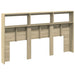 King Size Headboard Cabinet with Led Sonoma Oak 180x17x102