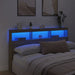 King Size Headboard Cabinet with Led Sonoma Oak 180x17x102