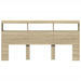 King Size Headboard Cabinet With Led Sonoma Oak 200x17x102