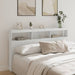 King Size Headboard Cabinet with Led White 180x17x102 Cm