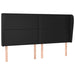 King Size Headboard With Ears Black 203x23x118/128 Cm Faux