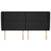 King Size Headboard With Ears Black 203x23x118/128 Cm Faux