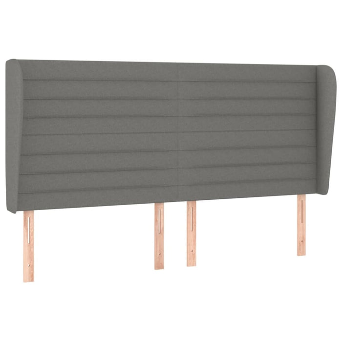 King Size Headboard With Ears Dark Grey 163x23x118/128 Cm