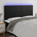 King Size Led Headboard Black 200x5x118/128 Cm Faux Leather