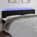 King Size Led Headboard Black 200x5x78/88 Cm Faux Leather
