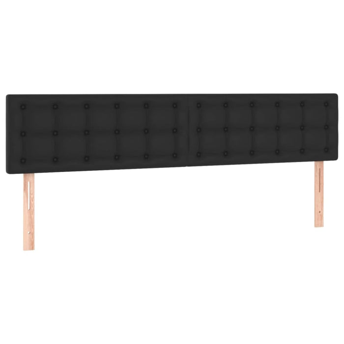 King Size Led Headboard Black 200x5x78/88 Cm Faux Leather