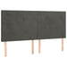 King Size Led Headboard Dark Grey 200x5x118/128 Cm Velvet