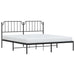 King Size Metal Bed Frame with Headboard Black 183x203 Cm