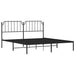 King Size Metal Bed Frame with Headboard Black 183x203 Cm