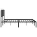 King Size Metal Bed Frame with Headboard Black 183x203 Cm