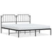 King Size Metal Bed Frame with Headboard Black 183x203 Cm