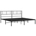 King Size Metal Bed Frame With Headboard Black 183x203 Cm