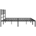 King Size Metal Bed Frame With Headboard Black 183x203 Cm