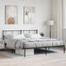 King Size Metal Bed Frame With Headboard Black 183x203 Cm