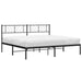 King Size Metal Bed Frame With Headboard Black 183x203 Cm
