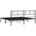 King Size Metal Bed Frame With Headboard Black 183x203 Cm