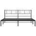 King Size Metal Bed Frame With Headboard Black 183x203 Cm