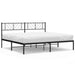 King Size Metal Bed Frame With Headboard Black 183x203 Cm
