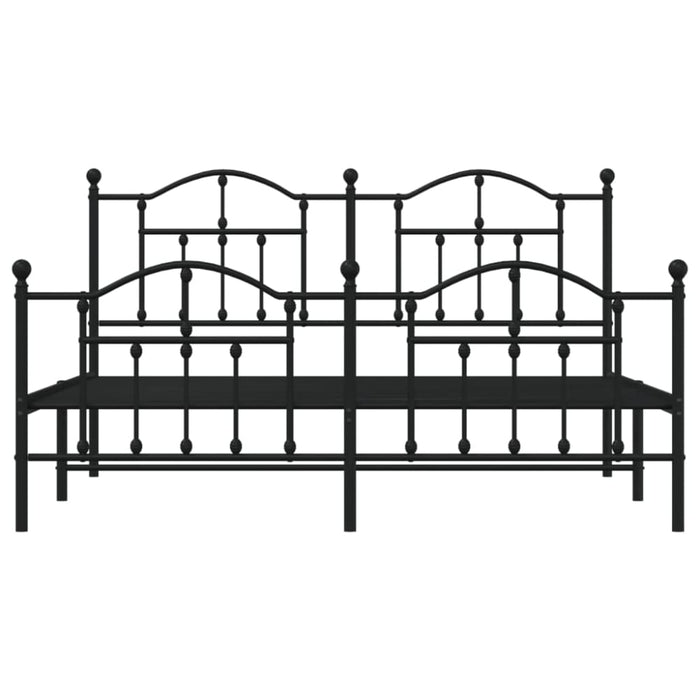 King Size Metal Bed Frame with Headboard and Footboard
