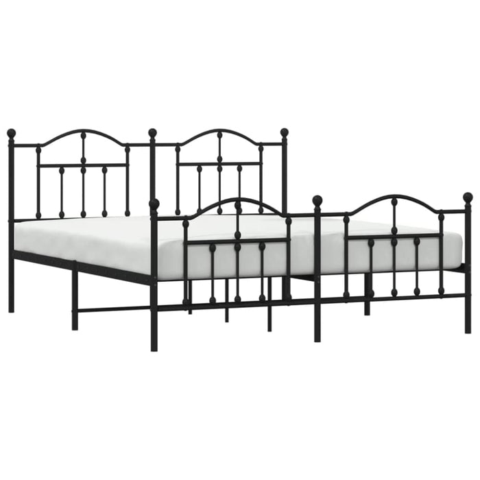 King Size Metal Bed Frame with Headboard and Footboard