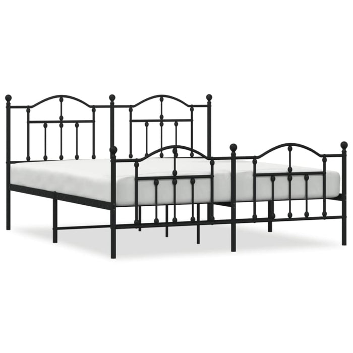 King Size Metal Bed Frame with Headboard and Footboard