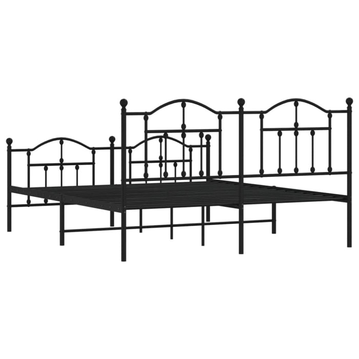 King Size Metal Bed Frame with Headboard and Footboard