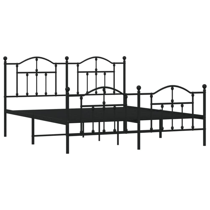 King Size Metal Bed Frame with Headboard and Footboard