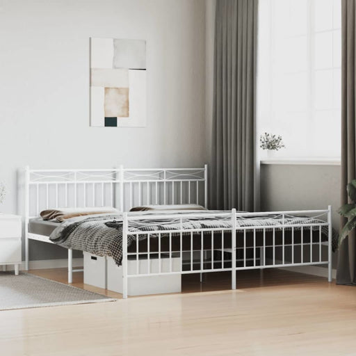 King Size Metal Bed Frame with Headboard