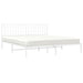 King Size Metal Bed Frame With Headboard White 183x203 Cm