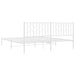 King Size Metal Bed Frame With Headboard White 183x203 Cm