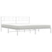 King Size Metal Bed Frame with Headboard White 183x203 Cm