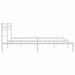 King Size Metal Bed Frame with Headboard White 183x203 Cm