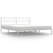 King Size Metal Bed Frame with Headboard White 183x203 Cm