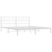 King Size Metal Bed Frame with Headboard White 183x203 Cm