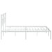 King Size Metal Bed Frame with Headboard White 183x203 Cm