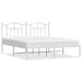 King Size Metal Bed Frame with Headboard White 183x203 Cm