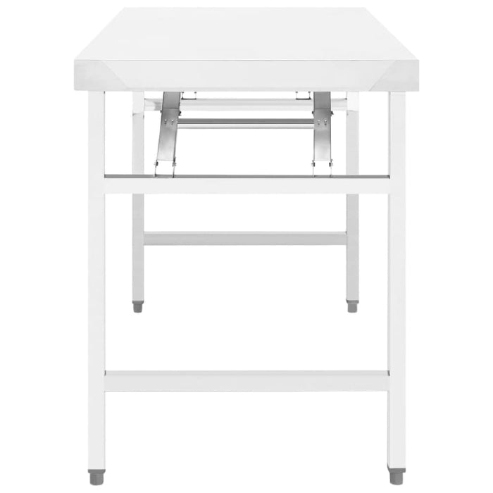 Kitchen Folding Work Table 100x60x80 Cm Stainless Steel