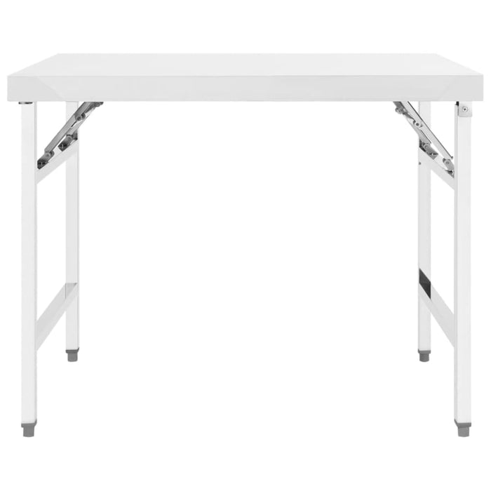 Kitchen Folding Work Table 100x60x80 Cm Stainless Steel