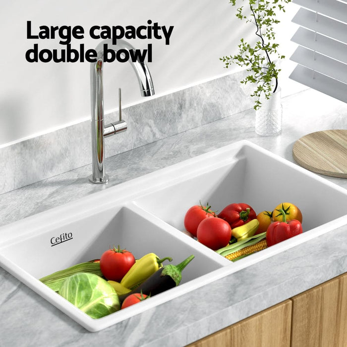 Kitchen Sink Stone Granite Laundry Basin Double Bowl