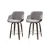 2x Kitchen Bar Stools Wooden Stool Chairs Swivel Velvet