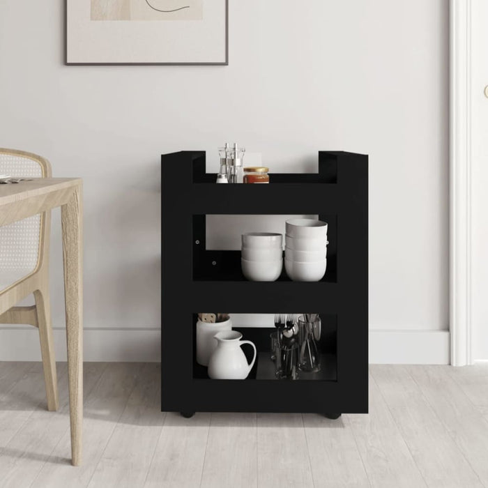 Kitchen Trolley Black 60x45x80 Cm Engineered Wood Nolnoi