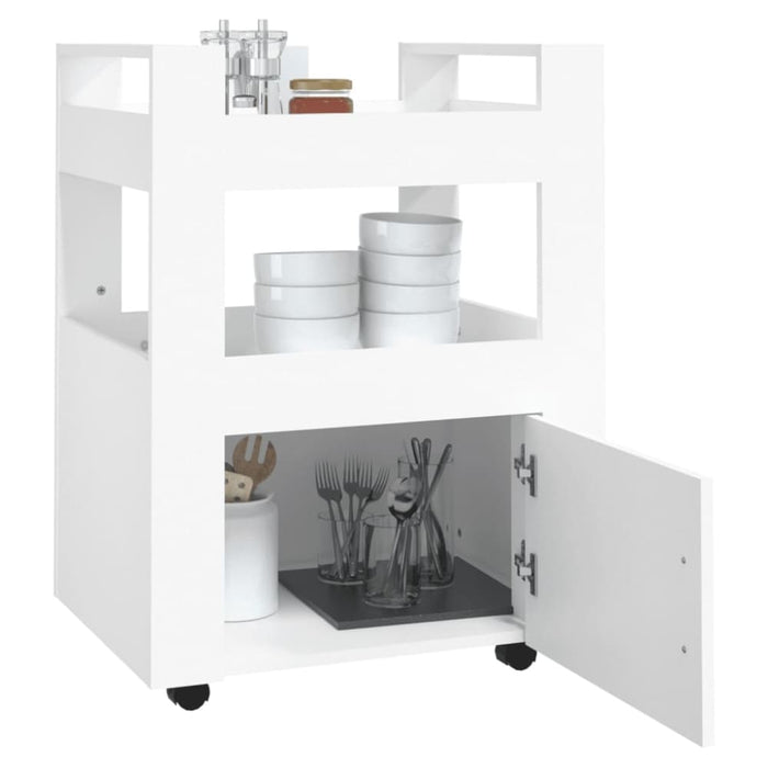 Kitchen Trolley White 60x45x80 Cm Engineered Wood Nolnxa