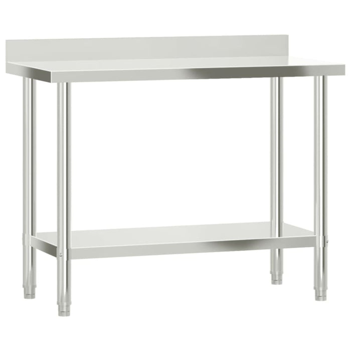Kitchen Work Table With Backsplash 110x55x93 Cm Stainless