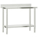 Kitchen Work Table With Overshelf 110x55x120 Cm Stainless