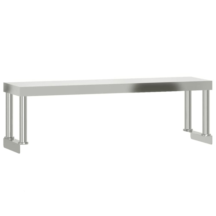 Kitchen Work Table With Overshelf 110x55x120 Cm Stainless
